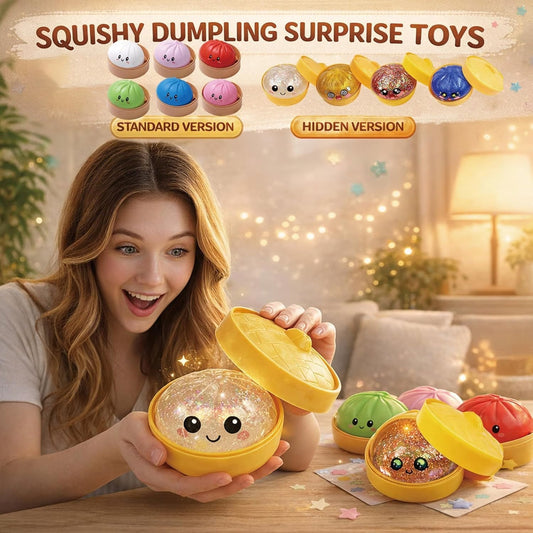🎁Viimeinen päivä: 50 %:n alennus🔥Glitter Dumpling -pehmolelu, höyrylaatikko, yllätyspakkaus, puristeluhauskaa