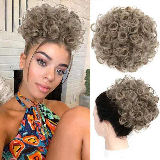 ✨Suosituin tuote✨Lyhyt, kihara hiuslisäke – Chignon, jossa on joustava kiristysnauha