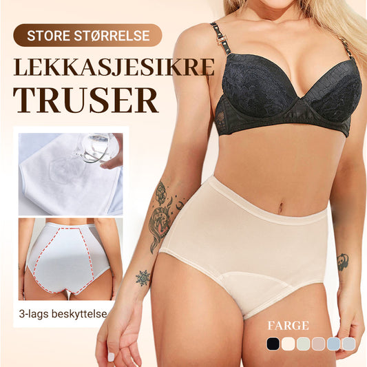 Siste dag med 50 % rabatt - Vaskbare Lekkasjesikre Truser i Store Størrelse for Kvinner L-5XL