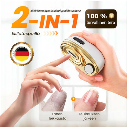 🚨 Ennennäkemättömän alhainen hinta — älä missaa! 💅 2-in-1 sähköinen kynsileikkuri & kiillotuskone