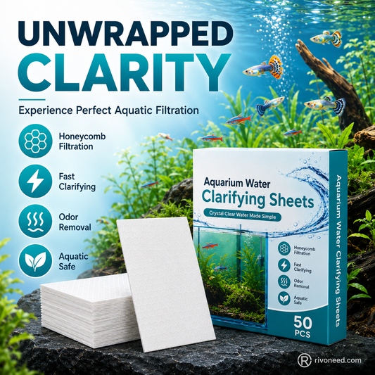 🐠 BUY 1 GET 1 FREE! ✨ AQUARIUM CLARIFYING SHEETS - Crystal Clear Water in 24 Hours, Removes Odors and Impurities, Safe for All Fish and Plants 🌿🔮