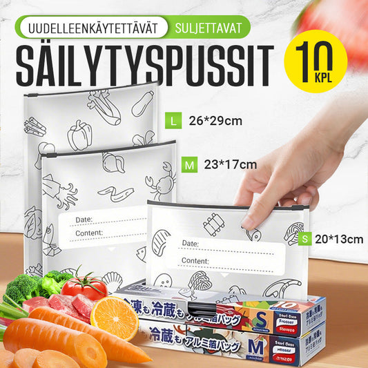 🔥Maailmanlaajuinen bestseller🍗 Aikarajoitettu tarjous! Osta 3, saat 2 ilmaiseksi🥦Uudelleenkäytettävät alumiinifoliolla suljettavat säilytyspussit