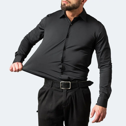 Herreskjorte med korte ermer og stretch