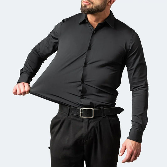 Herreskjorte med korte ermer og stretch