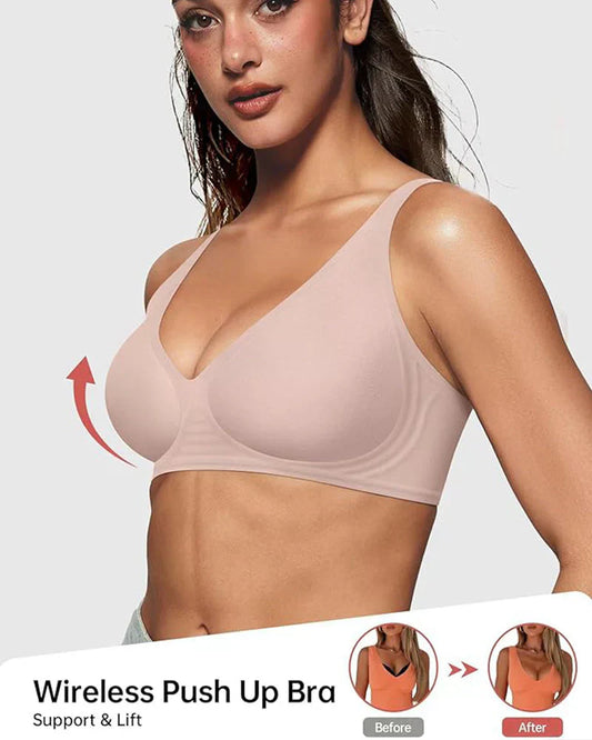 Dyp V-innstikk Push-up Wirefree Sømløs BH