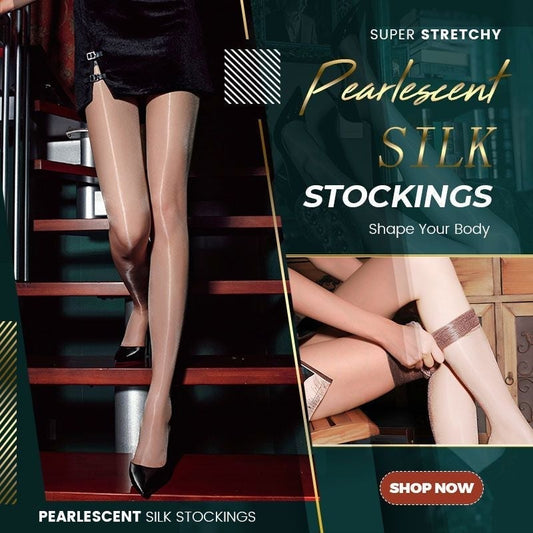 🎁Kjøp 1 gratis 1⏳Plus Size Pearlescent Silk Stockings strømpebukser