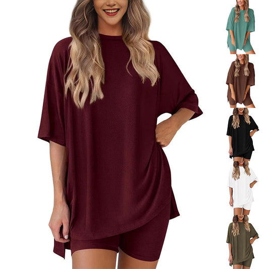 💞VIIMEINEN PÄIVÄ -50% ALENNUS🌸 Naiset Kesä Rentoa Väljää Kaksiosainen Asu💃