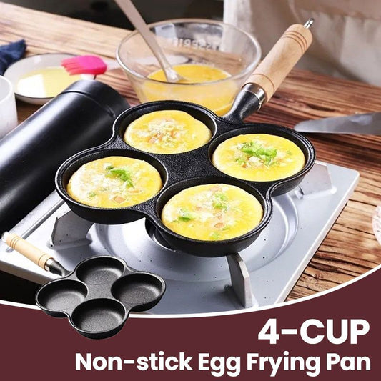 4-kopps non-stick stekepanne i støpejern