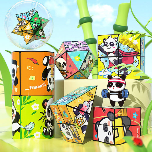 🧒✨Kreativ sammenleggbar panda-magisk kube-leke for barn