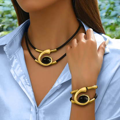 Vintage Boho kaulakoru & rannekoru sett