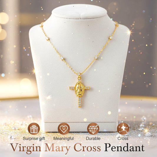 🎄✨ Joulun ajankohtainen tarjous 🎁Elegantti Neitsyt Marian ristiriipus, strassikivillä koristeltu