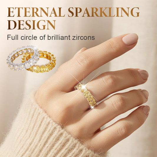 🔈🔈50 % ALENNUS🎁Full Circle Sparkling Zircon Fashion Ring💍
