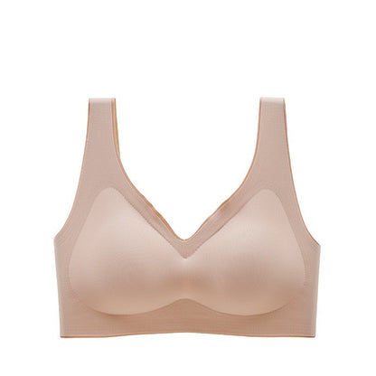 Latex seamless non-steel ring bra