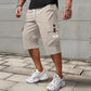 Pantalon cargo capri décontracté à cordon pour homm