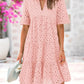 Naisten Elegantti, Kerrostettu Mini Mekko Broderie Anglaise -yksityiskohdilla