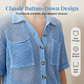 Women's Short Sleeve Knit Button-Down Shirt
