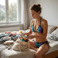 Värikäs perhoskuvioinen halterneck-bikinisett