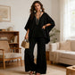 Women's V-Neck Batwing Sleeve Top & Wide-Leg Pants Set