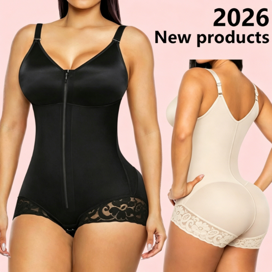 Naisten vatsaa muotoileva vetoketjullinen muotoileva bodysuit