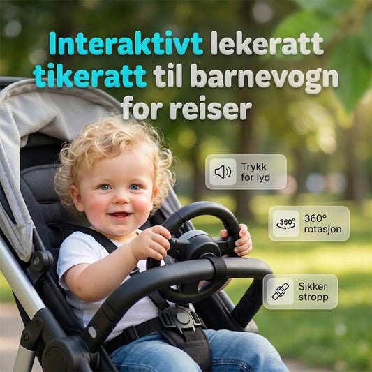Lastenvaunujen vauvan ohjauspyörä kiinnityshihnalla