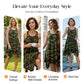 Naisten hihaton, epäsymmetrisellä helmalla varustettu camouflage-mekko