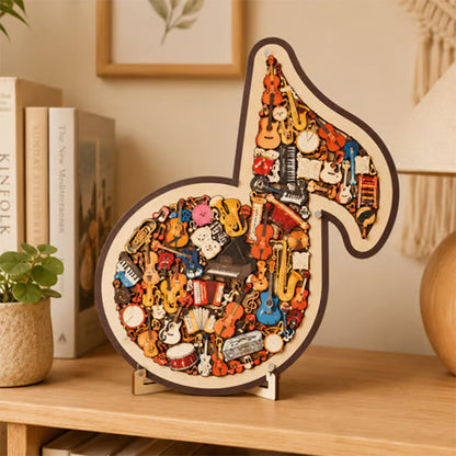 Puinen nuottipuzzle