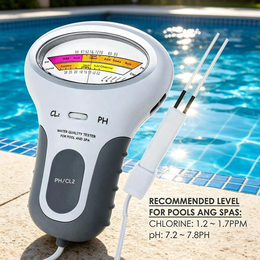 🔬💧 pH- ja Cl₂-kloorimittari – 50 %:n alennus! Uima-altaan pH-arvon ja klooripitoisuuden tarkka mittaus – helppoa, nopeaa ja luotettavaa. 🔥🏊