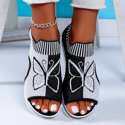 Naisten rennot peep-toe-malliset korolliset rantasandaalit