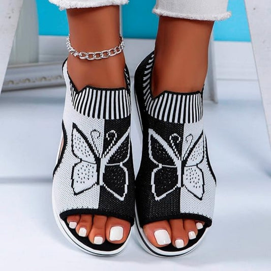Naisten rennot peep-toe-malliset korolliset rantasandaalit