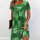 Naisten rento patchwork-kuvioinen mekko