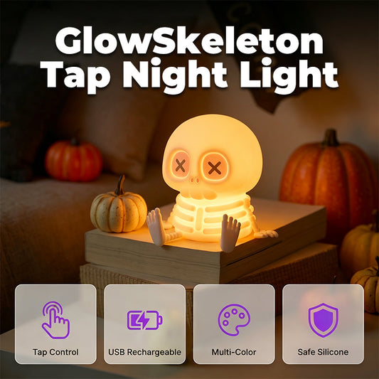 Halloween-aiheinen silikoninen kallo-yövalo, kosketusohjauksella